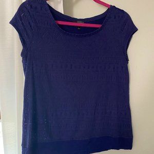 Deep blue shirt with designs